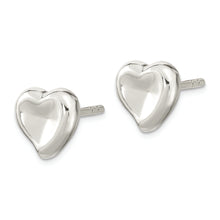 Load image into Gallery viewer, Sterling Silver Polished Puffed Heart Post Earrings
