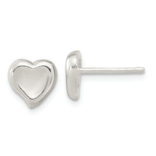 Load image into Gallery viewer, Sterling Silver Polished Puffed Heart Post Earrings
