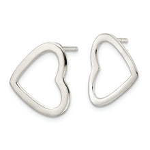 Load image into Gallery viewer, Sterling Silver Polished Cut Out Heart Post Earrings
