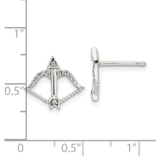 Load image into Gallery viewer, Sterling Silver CZ Bow &amp; Arrow Post Earrings
