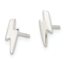 Load image into Gallery viewer, Sterling Silver Polished Tiny Lightning Post Earrings

