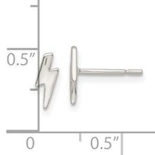Load image into Gallery viewer, Sterling Silver Polished Tiny Lightning Post Earrings
