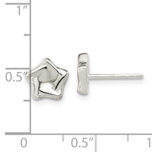 Load image into Gallery viewer, Sterling Silver Polished Wavy Puffed Star Post Earrings
