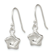 Load image into Gallery viewer, Sterling Silver Polished Star Dangle Shephard Hook Earrings
