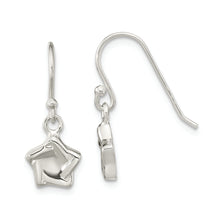 Load image into Gallery viewer, Sterling Silver Polished Star Dangle Shephard Hook Earrings

