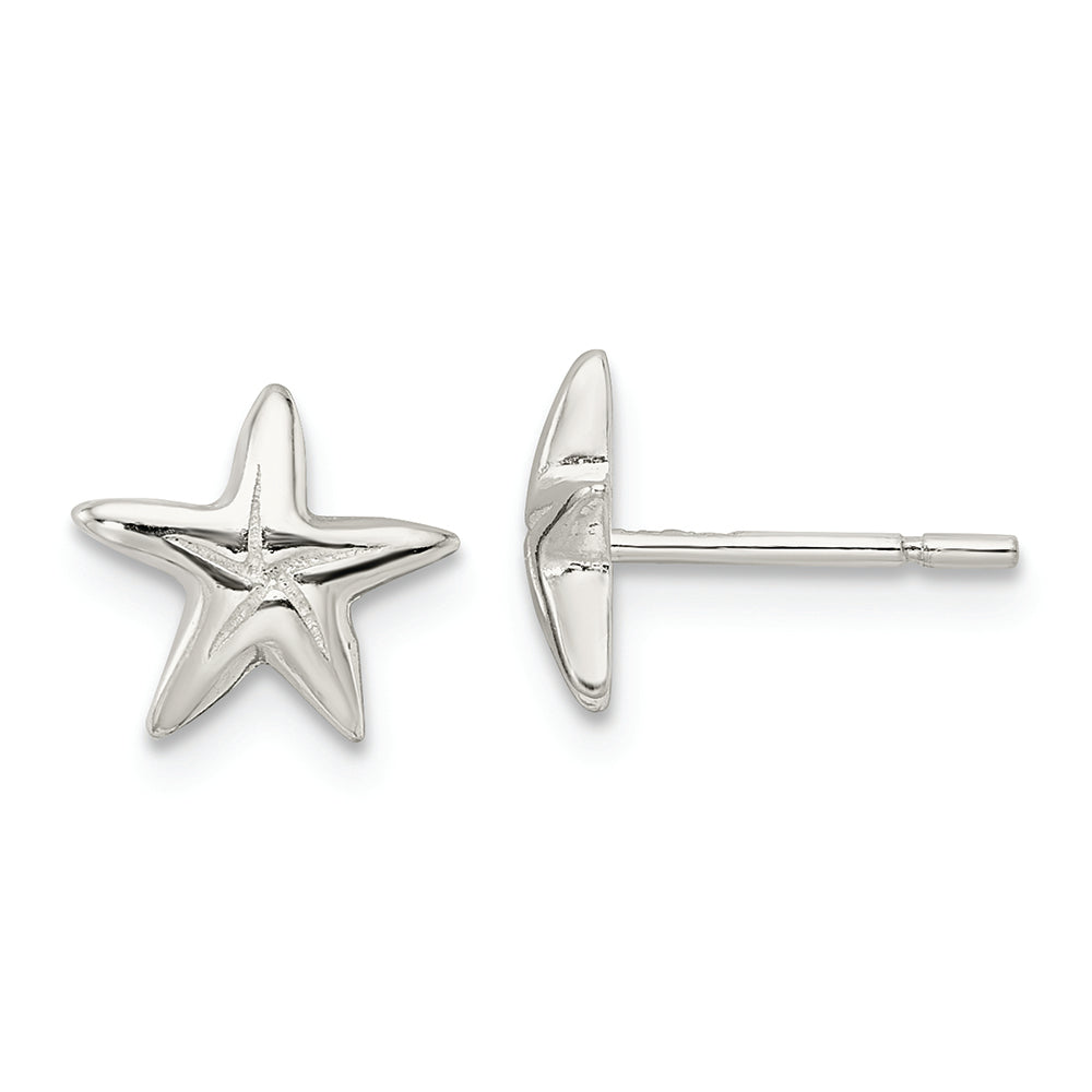 Sterling Silver Polished Starfish Post Earrings