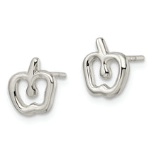 Load image into Gallery viewer, Sterling Silver Polished Apple Post Earrings
