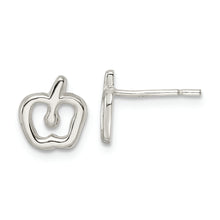 Load image into Gallery viewer, Sterling Silver Polished Apple Post Earrings
