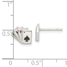 Load image into Gallery viewer, Sterling Silver Polished Playing Cards Post Earrings
