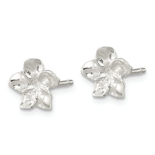 Load image into Gallery viewer, Sterling Silver Polished Plumeria Post Earrings
