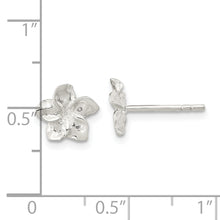 Load image into Gallery viewer, Sterling Silver Polished Plumeria Post Earrings
