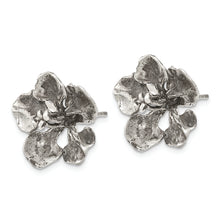 Load image into Gallery viewer, Sterling Silver Oxidized Peacock Flower Post Earrings
