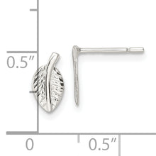 Load image into Gallery viewer, Sterling Silver Polished Tiny Leaf Post Earrings
