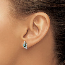 Load image into Gallery viewer, Sterling Silver RH-plated Abalone Leaf Post Earrings
