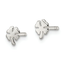 Load image into Gallery viewer, Sterling Silver Polished 4 Leaf Clover Post Earrings

