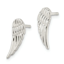 Load image into Gallery viewer, Sterling Silver Polished and Textured Wing Post Earrings
