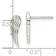 Load image into Gallery viewer, Sterling Silver Polished and Textured Wing Post Earrings
