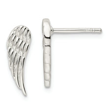 Load image into Gallery viewer, Sterling Silver Polished and Textured Wing Post Earrings
