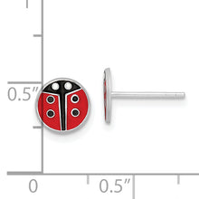 Load image into Gallery viewer, Sterling Silver RH-plated Enamel Kids Lady Bug Post Earrings
