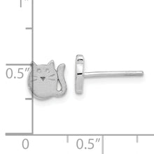 Load image into Gallery viewer, Sterling Silver Rh-plated Polished Cat Post Earrings
