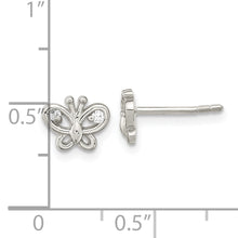 Load image into Gallery viewer, Sterling Silver CZ Butterfly Post Earrings
