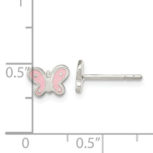 Load image into Gallery viewer, Sterling Silver Pink Butterfly Post Earrings
