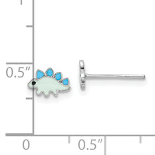 Load image into Gallery viewer, Sterling Silver Rhodium-plated Enameled Dinosaur Post Earrings
