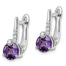 Load image into Gallery viewer, Sterling Silver Rhod-plat 1.49AM/WhiteTopaz Circle Hinged Earring
