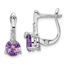 Load image into Gallery viewer, Sterling Silver Rhod-plat 1.49AM/WhiteTopaz Circle Hinged Earring
