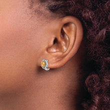Load image into Gallery viewer, SS RH-plated 2.02t.w. Citrine/White Topaz Oval Hinged Earrings
