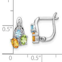 Load image into Gallery viewer, Sterling Silver RH-plated 1.50t.w. PE/CI/LSBT/WT Hinged Earrings
