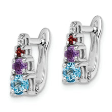 Load image into Gallery viewer, Sterling Silver RH-plated .93t.w. LSBT/AM/GA/WT Hinged Earrings
