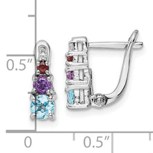 Load image into Gallery viewer, Sterling Silver RH-plated .93t.w. LSBT/AM/GA/WT Hinged Earrings
