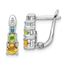 Load image into Gallery viewer, Sterling Silver RH-plated .77t.w. PE/CI/BT/WT Hinged Earrings
