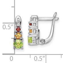 Load image into Gallery viewer, Sterling Silver RH-plated .85t.w. PE/CI/GA/WT Hinged Earrings
