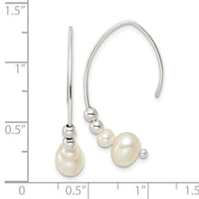 Load image into Gallery viewer, Sterling Silver Polished Glass Pearl Dangle Earrings
