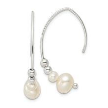 Load image into Gallery viewer, Sterling Silver Polished Glass Pearl Dangle Earrings
