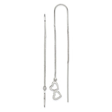 Load image into Gallery viewer, Sterling Silver Heart Threader Earrings
