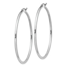 Load image into Gallery viewer, Sterling Silver Rhodium-plated 2mm Round Hoop Earrings
