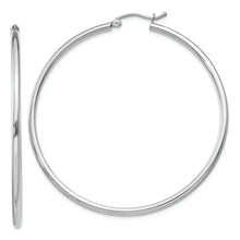 Load image into Gallery viewer, Sterling Silver Rhodium-plated 2mm Round Hoop Earrings
