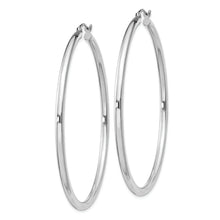 Load image into Gallery viewer, Sterling Silver Rhodium-plated 2.5mm Round Hoop Earrings

