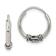 Load image into Gallery viewer, Sterling Silver Antiqued Hoop Earrings
