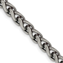 Load image into Gallery viewer, Sterling Silver Antiqued 6mm Round Spiga Chain
