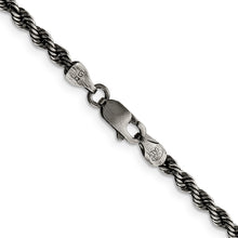 Load image into Gallery viewer, Sterling Silver Ruthenium-plated 3mm Rope Chain
