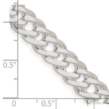 Load image into Gallery viewer, Sterling Silver 7.75mm 6 Side D/C Flat Double Curb Chain
