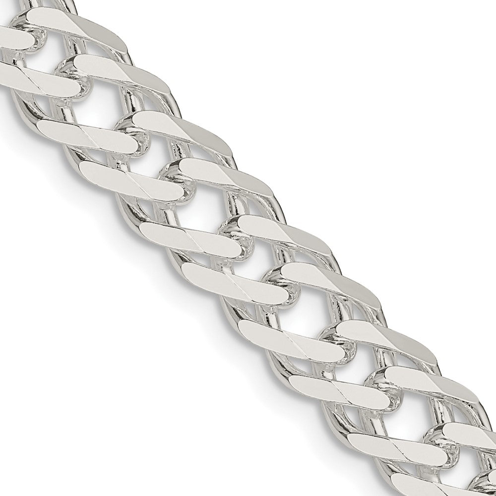 Sterling Silver 7.75mm 6 Side D/C Flat Double Curb Chain