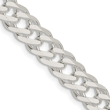 Load image into Gallery viewer, Sterling Silver 7.75mm 6 Side D/C Flat Double Curb Chain

