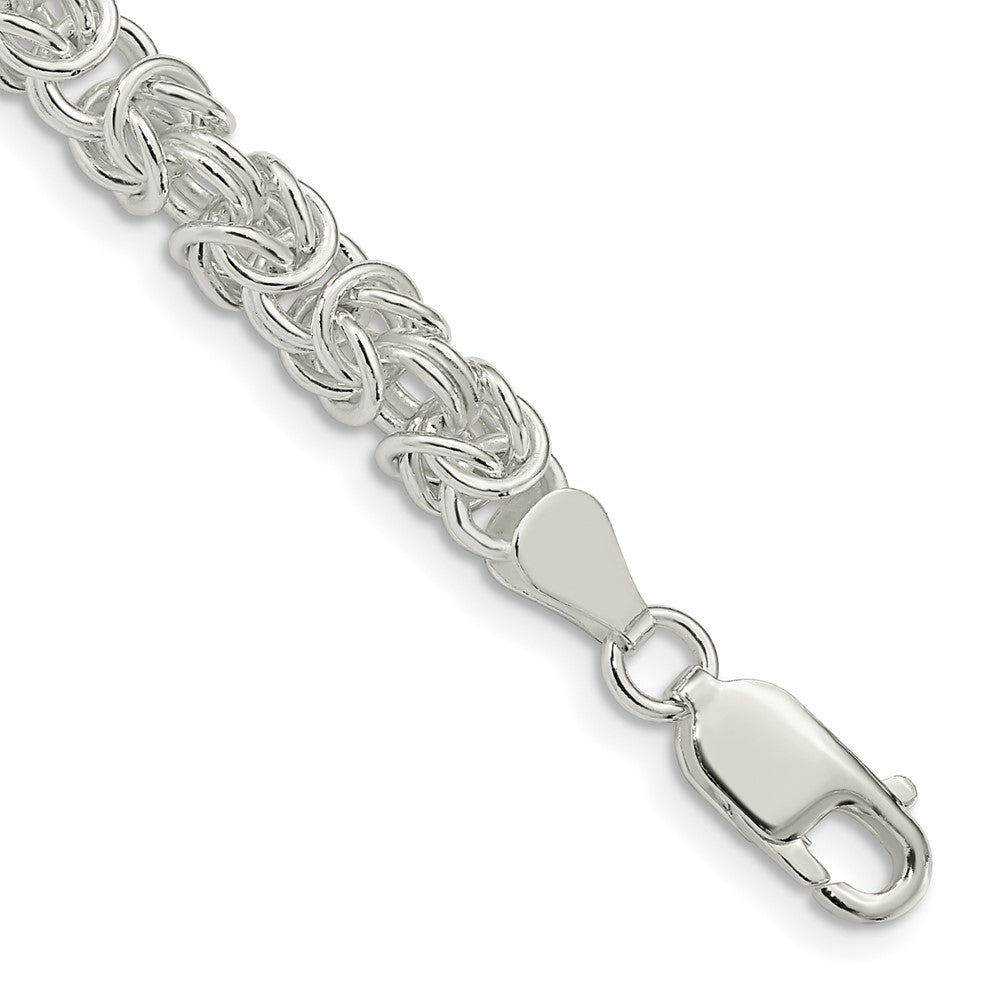 Sterling Silver 5.5mm Rounded Byzantine Chain