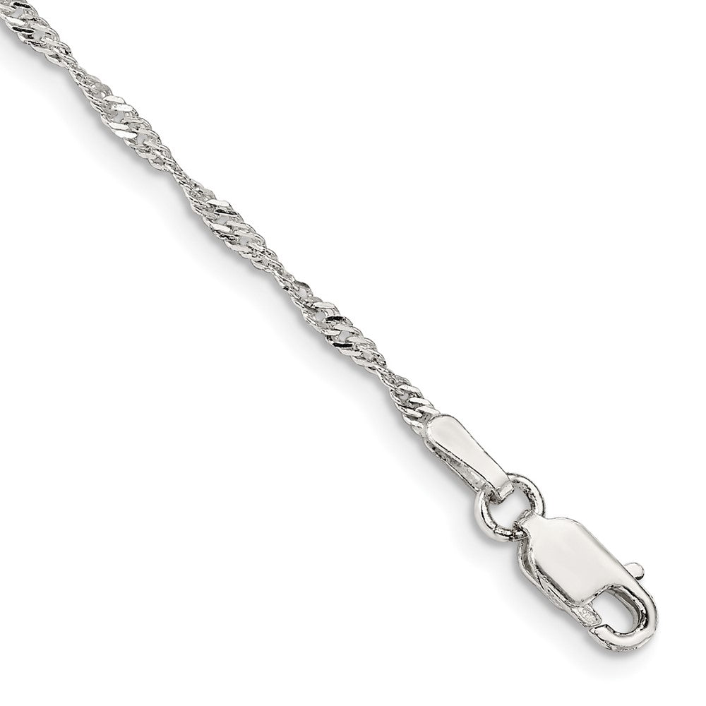 Sterling Silver 1.75mm Singapore Chain Anklet