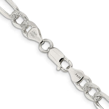 Load image into Gallery viewer, Sterling Silver 7mm Pave Flat Figaro Chain
